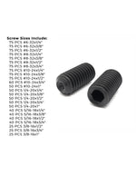 Inch Alloy Steel Cup Point Allen Socket Set Screw Coarse Black Oxide - 1396 PCS