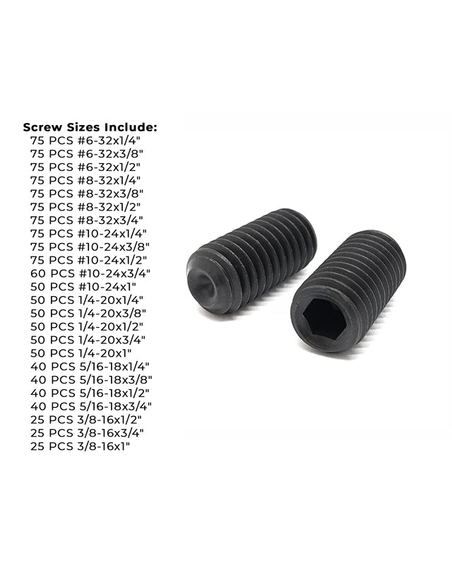 Inch Alloy Steel Cup Point Allen Socket Set Screw Coarse Black Oxide - 1396 PCS