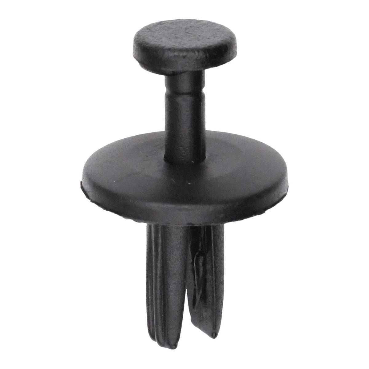 1/4"x9/16" Black Push-Type Fender Liner Retainer with Open End, 11/16" Head