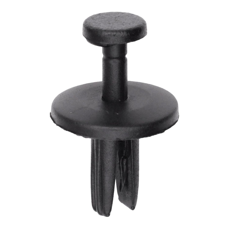 1/4"x9/16" Black Push-Type Fender Liner Retainer with Open End, 11/16" Head