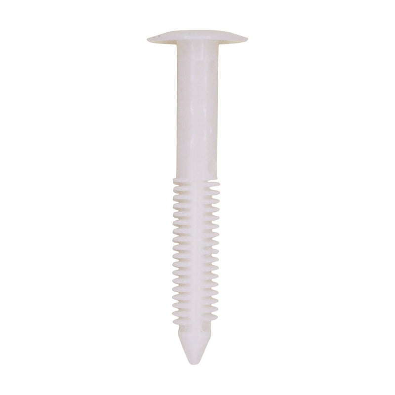 5/16"x2" White Nylon Single Head Hood Seal Christmas Tree Retainer, 19/32" Head
