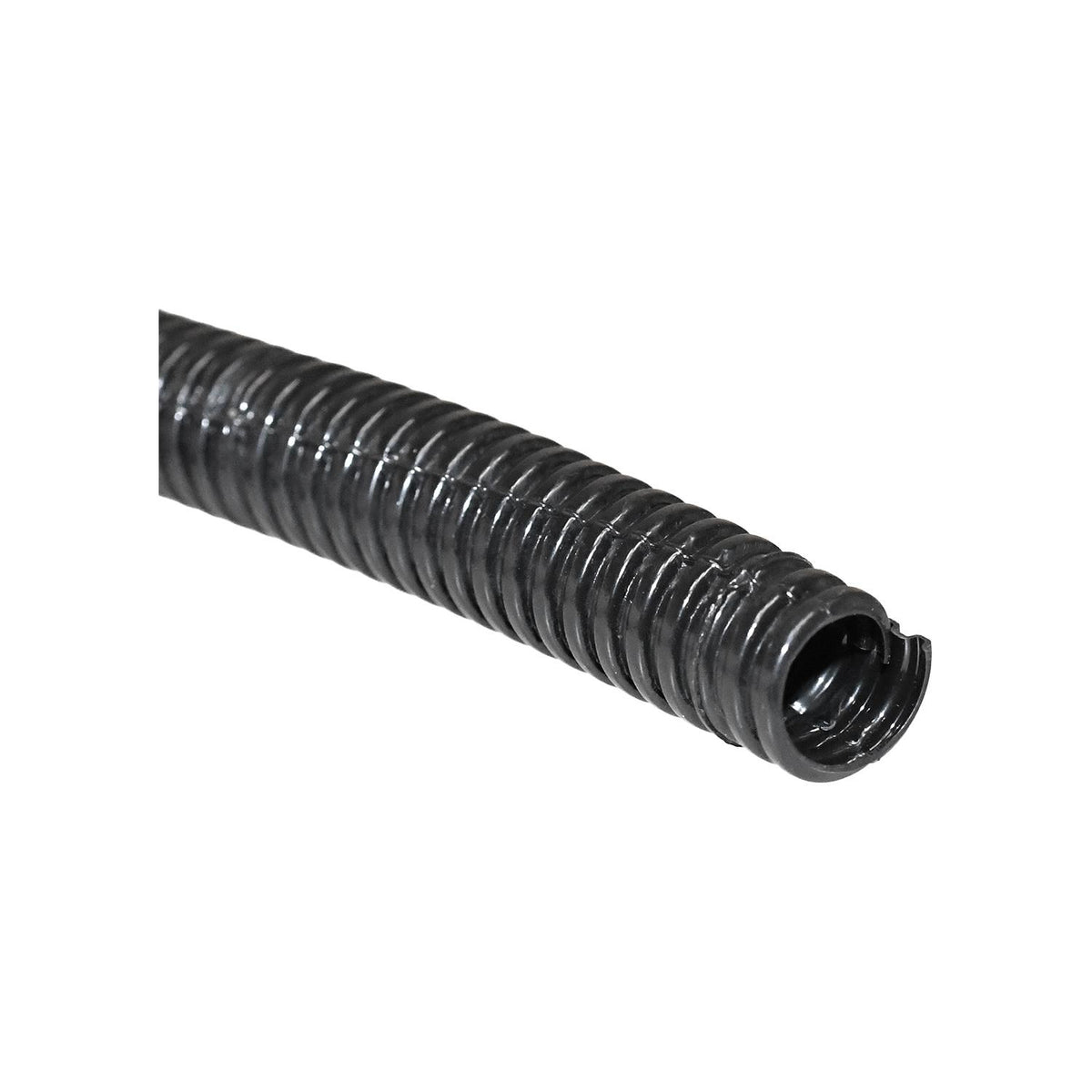 3/8" Black Nylon 6 Split flexible tubing Wire Loom, 9/16" OD, 345 F. (174 C.)
