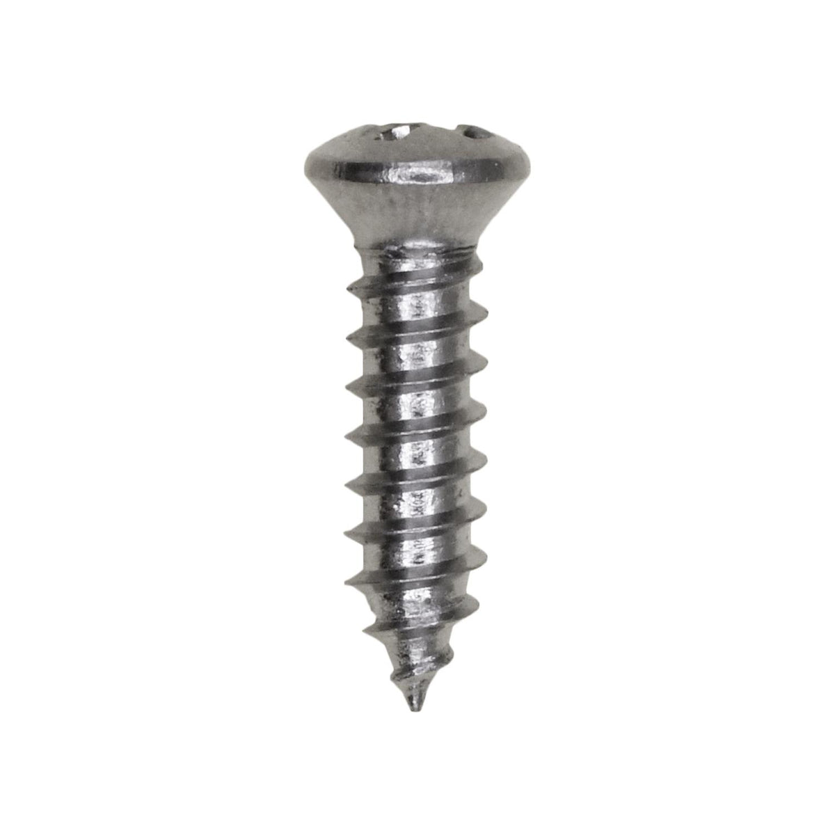 #8x5/8" Phillips Oval Head Tapping Screw, Type A/AB, Chrome, #6