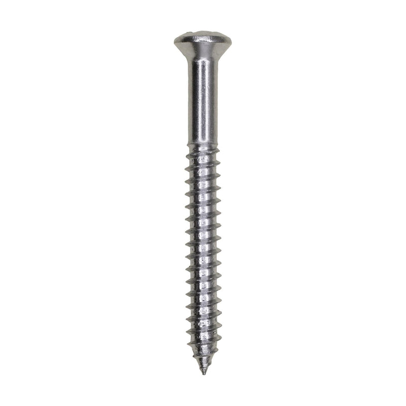 #8x1-1/2" Phillips Oval Head Tapping Screw, Type A/AB, Chrome, #6