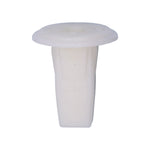 #6 White Nylon Screw Grommet, 7mmx7mm Square Hole, 14mm Head