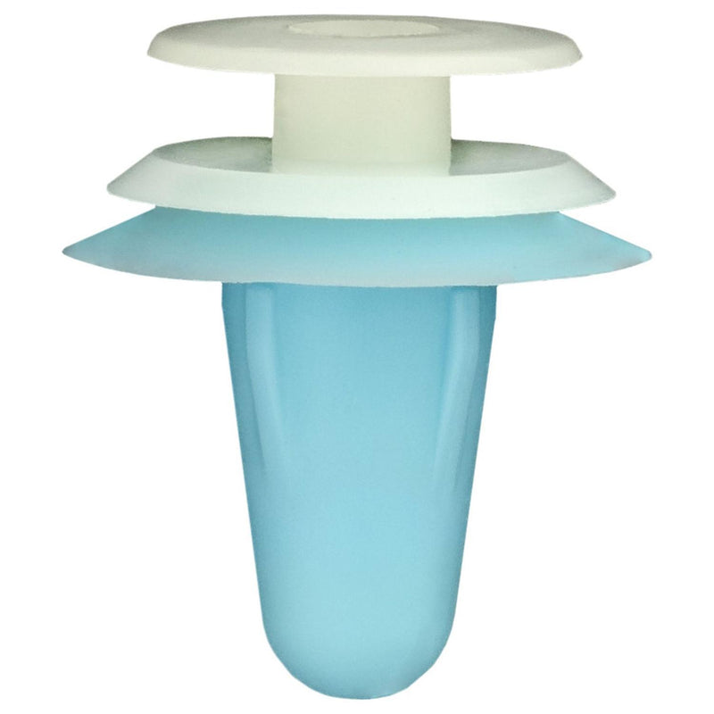 9.5mmx14mm Blue & White Nylon Triple Head Door Panel Christmas Tree Retainer, 18mm Head