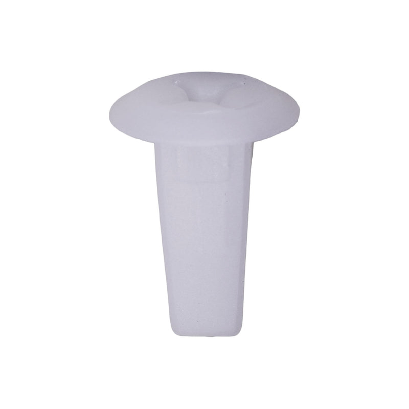 #4 White Nylon Screw Grommet, 6mmx6mm Square Hole, 13.5mm Head