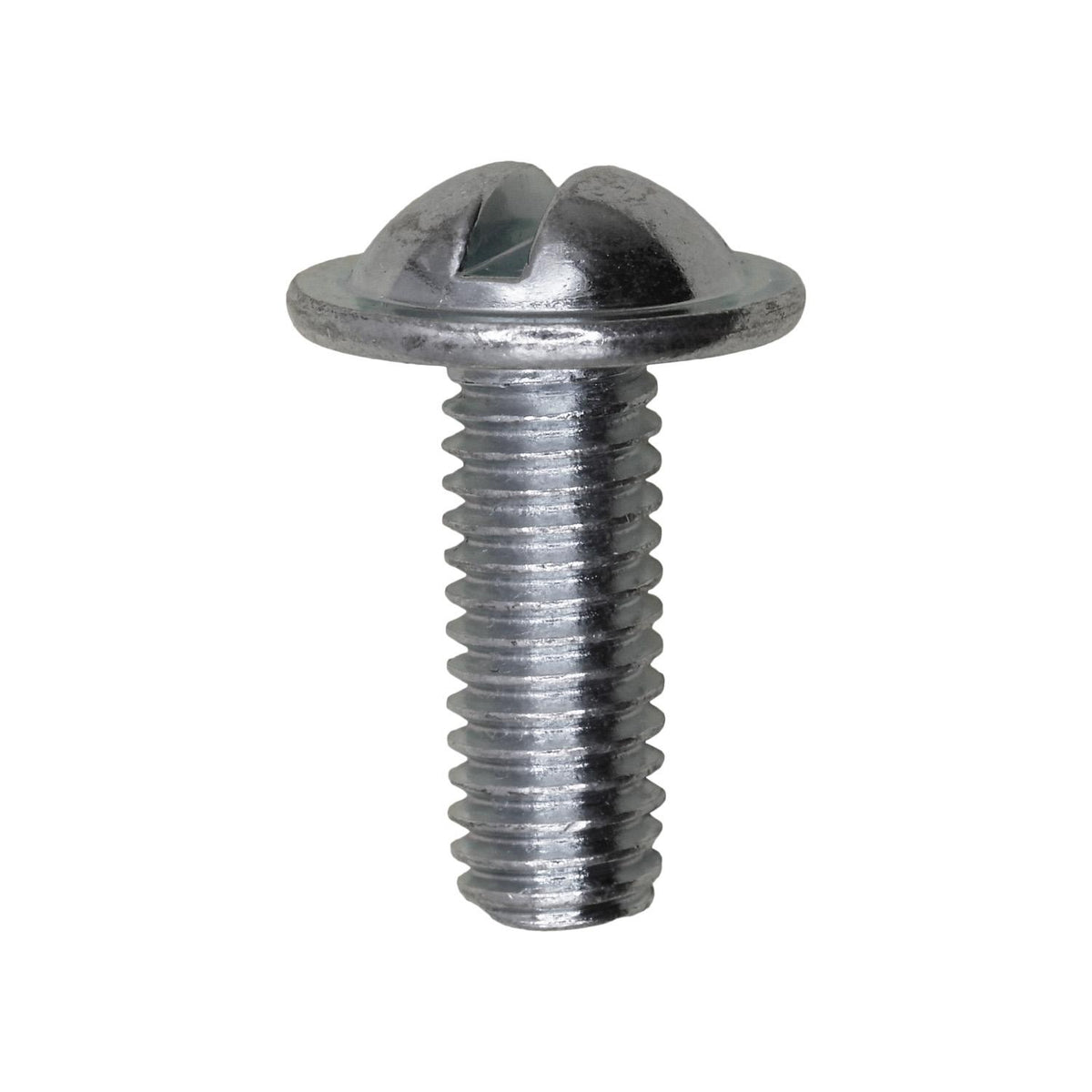 M6-1.0x16mm Slotted Truss Head Round Washer License Plate Screw, 9/16" Washer, Zinc