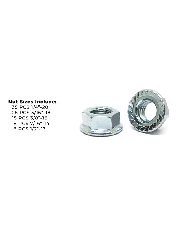 Case Hardened Serrated Hex Flange Nut Assortment - 90 PCS