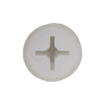 #6 White Nylon Screw Grommet, 7mmx7mm Square Hole, 11.5mm Head