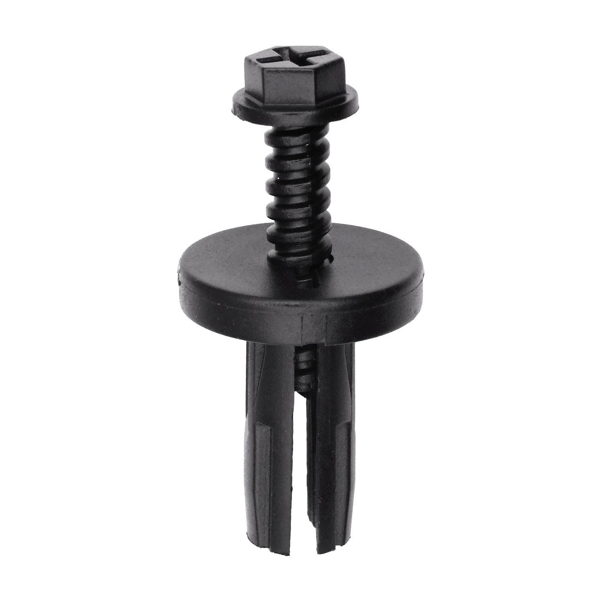8mmx18mm Black Screw-Type Retainer with Open End, 17mm Head