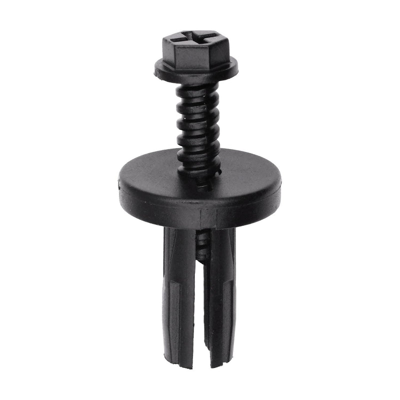 8mmx18mm Black Screw-Type Retainer with Open End, 17mm Head
