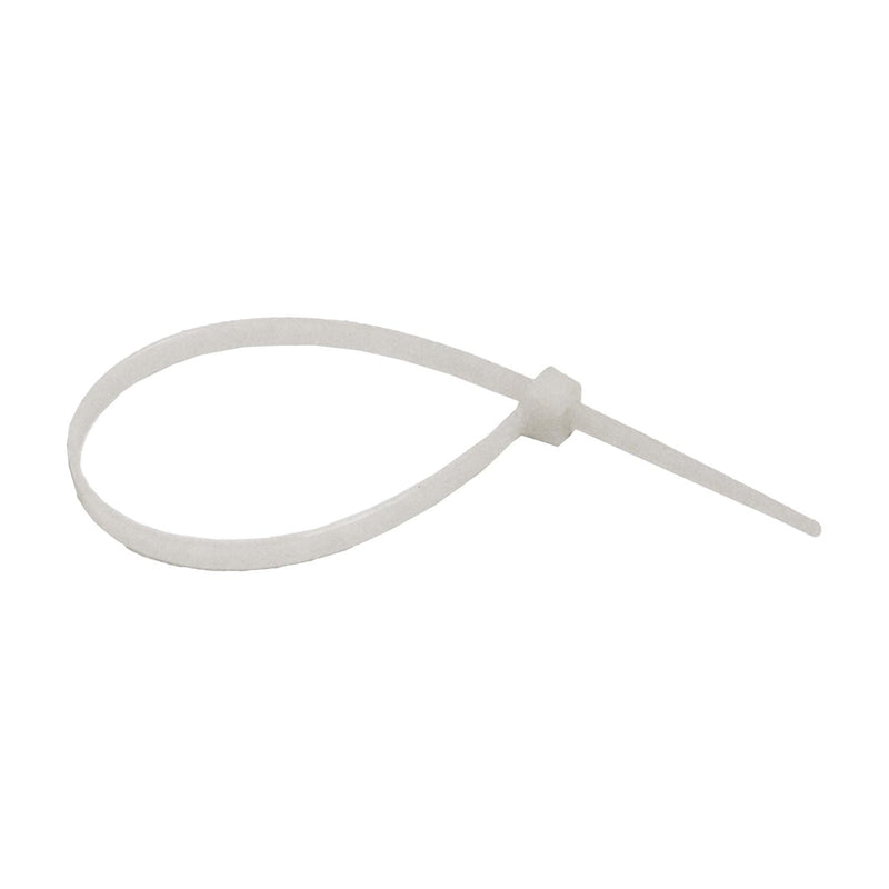 7" White Nylon Cable Ties, 5/32" Width