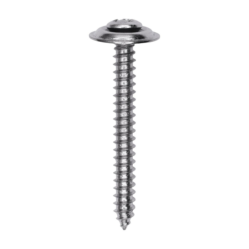 #8x1-1/2" Phillips Oval Head SEMS Tapping Screw, Type A/AB, Chrome