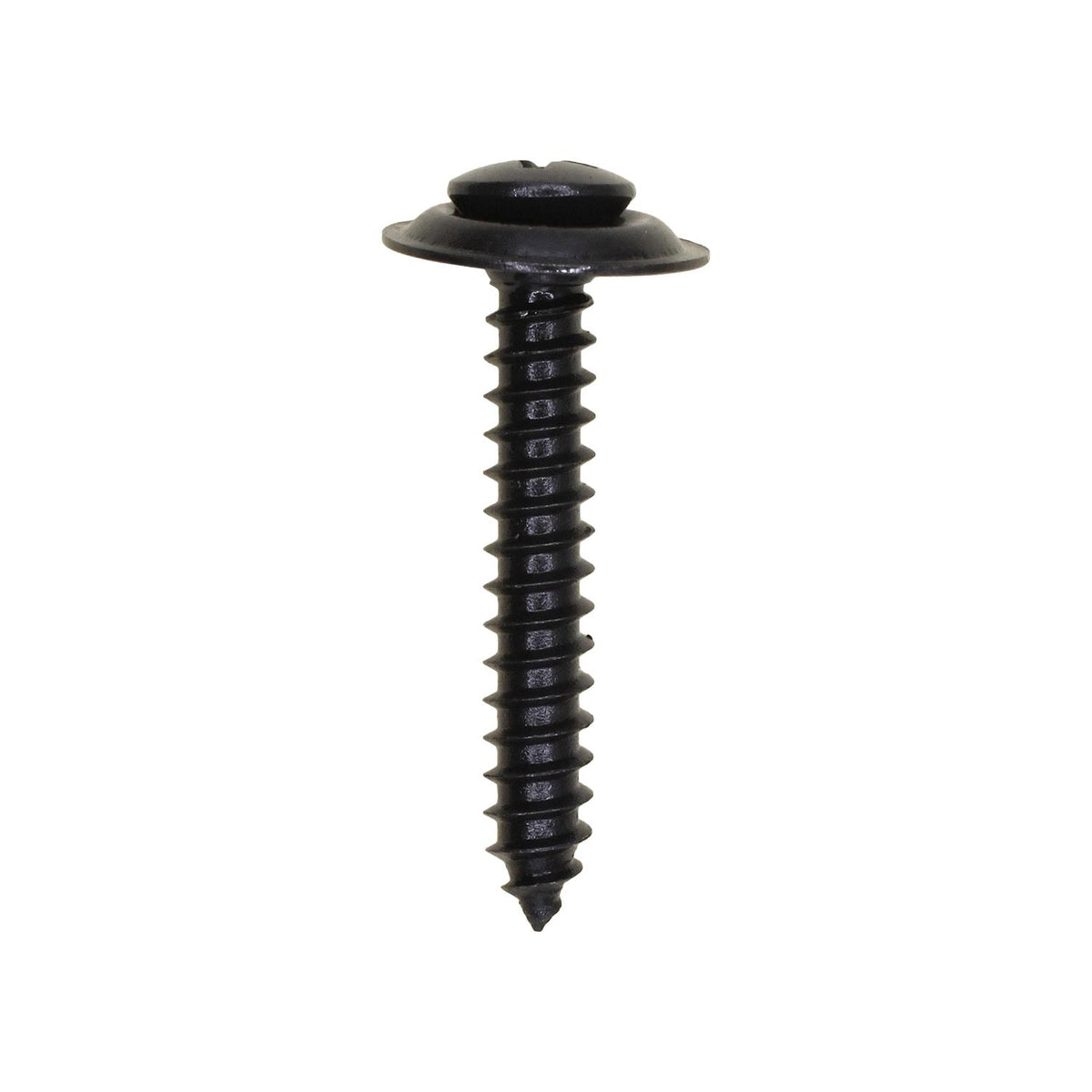 #10x1-1/4" Phillips Oval Head SEMS Tapping Screw, Type A/AB, Black Phosphate