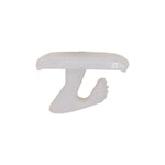 1/8"x3/8"x5/16" White Nylon Double Head Door Weatherstrip To I/S Panel Clip, 3/16"x9/16" Head