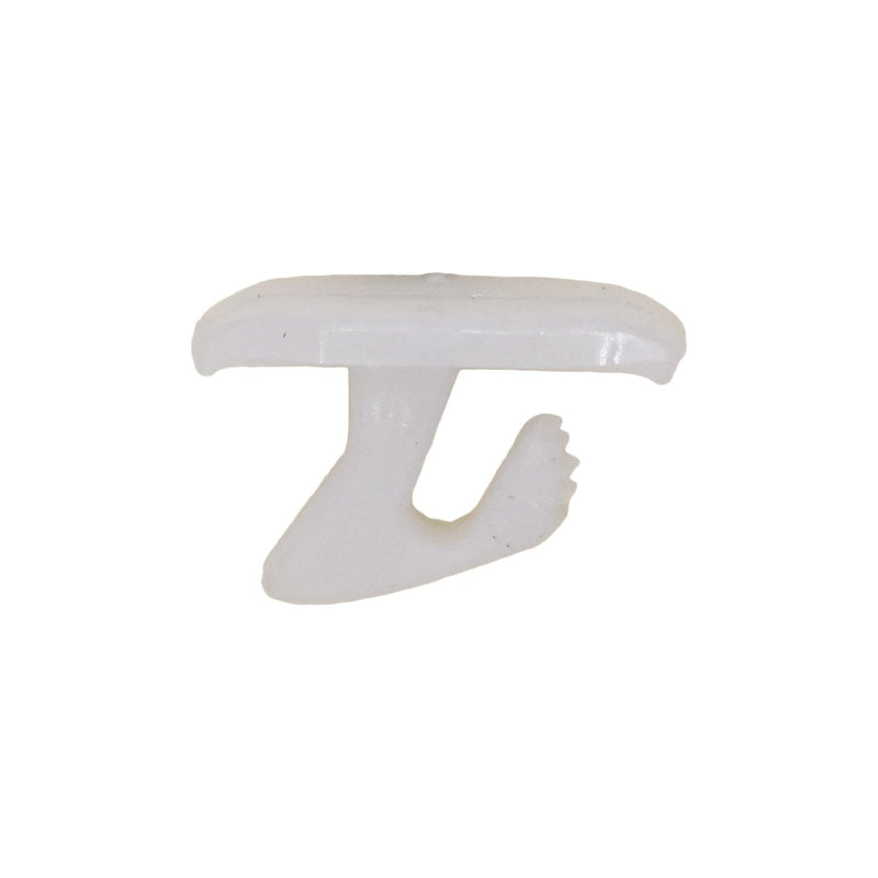 1/8"x3/8"x5/16" White Nylon Double Head Door Weatherstrip To I/S Panel Clip, 3/16"x9/16" Head
