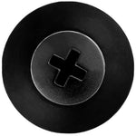 1/4"x7/8" Black Screw-Type Retainer with Closed End, 11/16" Head, Phillips