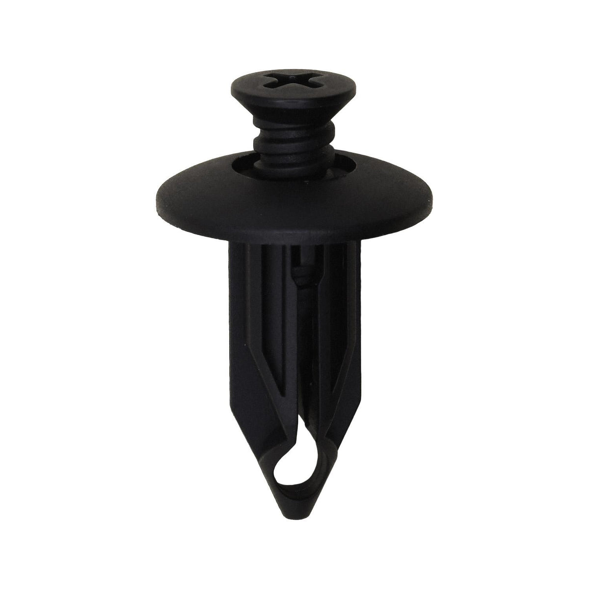 13/32"x1" Black Screw-Type Retainer with Closed End, 27/32" Head
