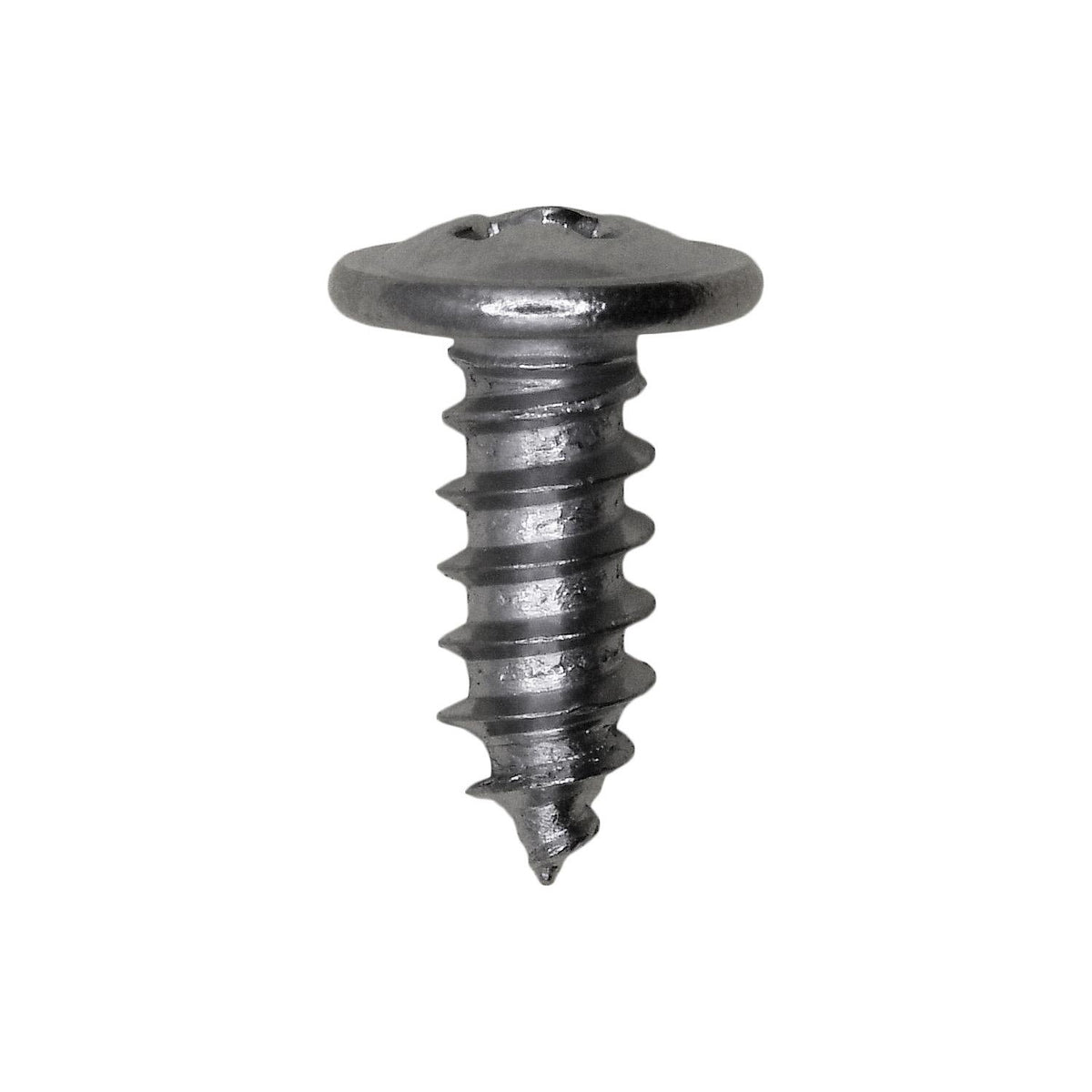 #8x7/16" Phillips Truss Head Wheel Molding Screw, Type A/AB, 5/16" Washer, Chrome