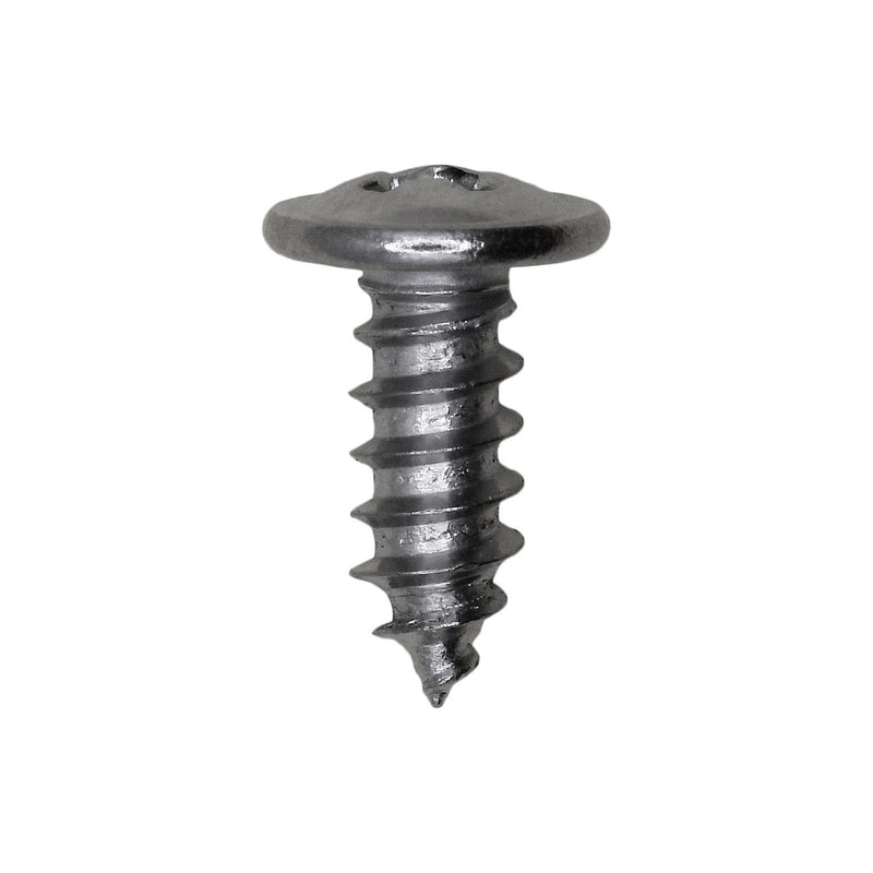 #8x7/16" Phillips Truss Head Wheel Molding Screw, Type A/AB, 5/16" Washer, Chrome