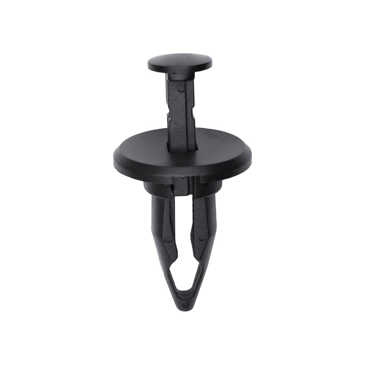 1/2"x1-3/64" Black Push-Type Bumper Fascia Retainer with Closed End, 7/8" Head