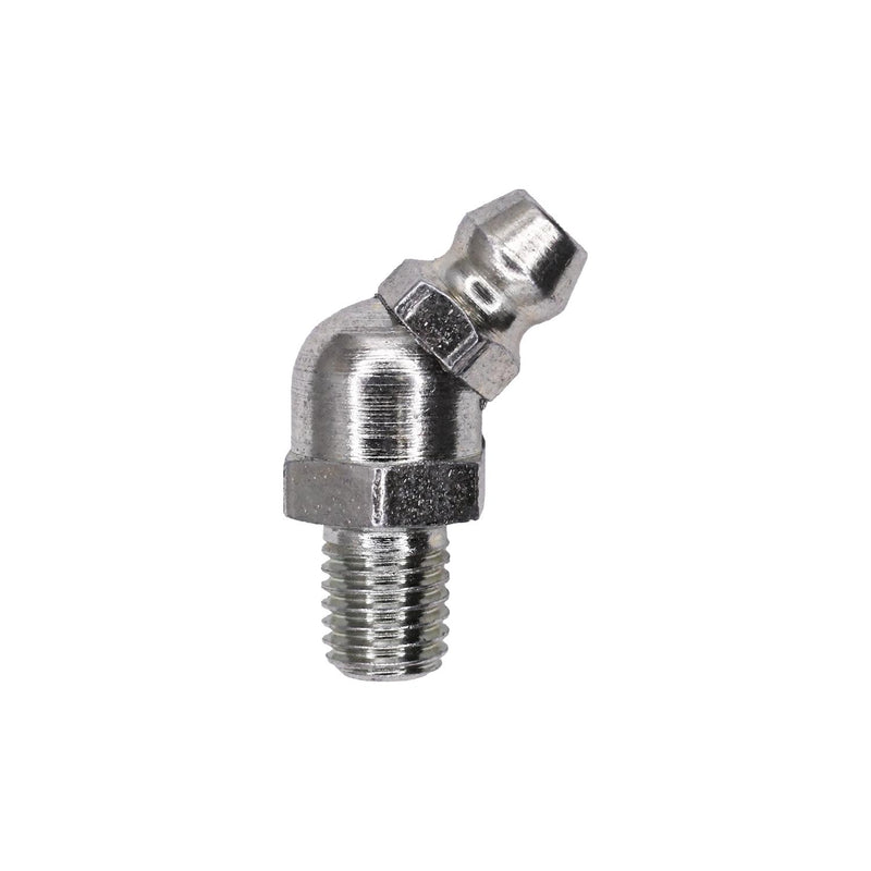 1/4"-28 45 Degrees Grease Fitting, Plated, 0.300" Thread Length
