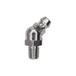 1/4"-28 45 Degrees Grease Fitting, Plated, 0.300" Thread Length
