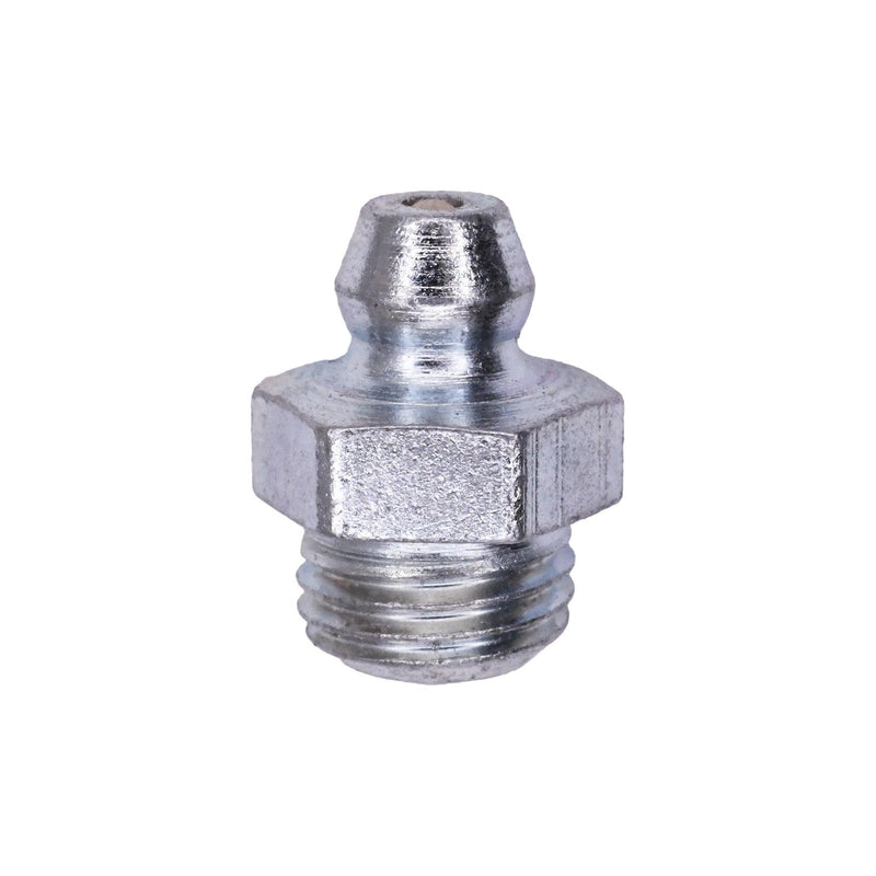 3/8"-24 Grease Fitting Straight, Plated, 5/8" Overall Length