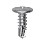 #8x1/2" Phillips Truss Head Low Profile Round Washer Teks Screw, Type 2 Self-Drilling Tek, 23/64" Washer, Zinc