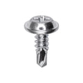 #8x1/2" Phillips Truss Head Washer Teks Tapping Screw, Type 2 Self-Drilling Tek, 13/32" Washer, Zinc