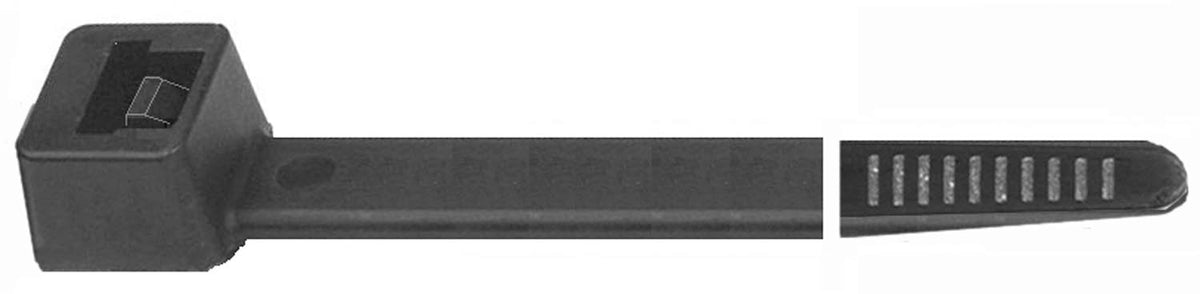 7" Black Nylon Cable Ties, 3/16" Width