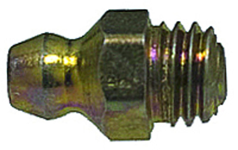 M8-1.25 Grease Fitting Straight, Plated, 15mm Overall Length
