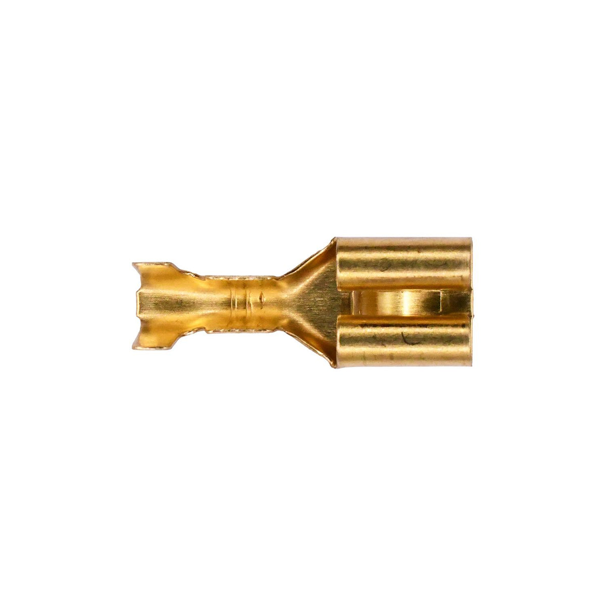 1/4" Unplated Brass Female Blade Electrical Terminal 14-12 Gauge