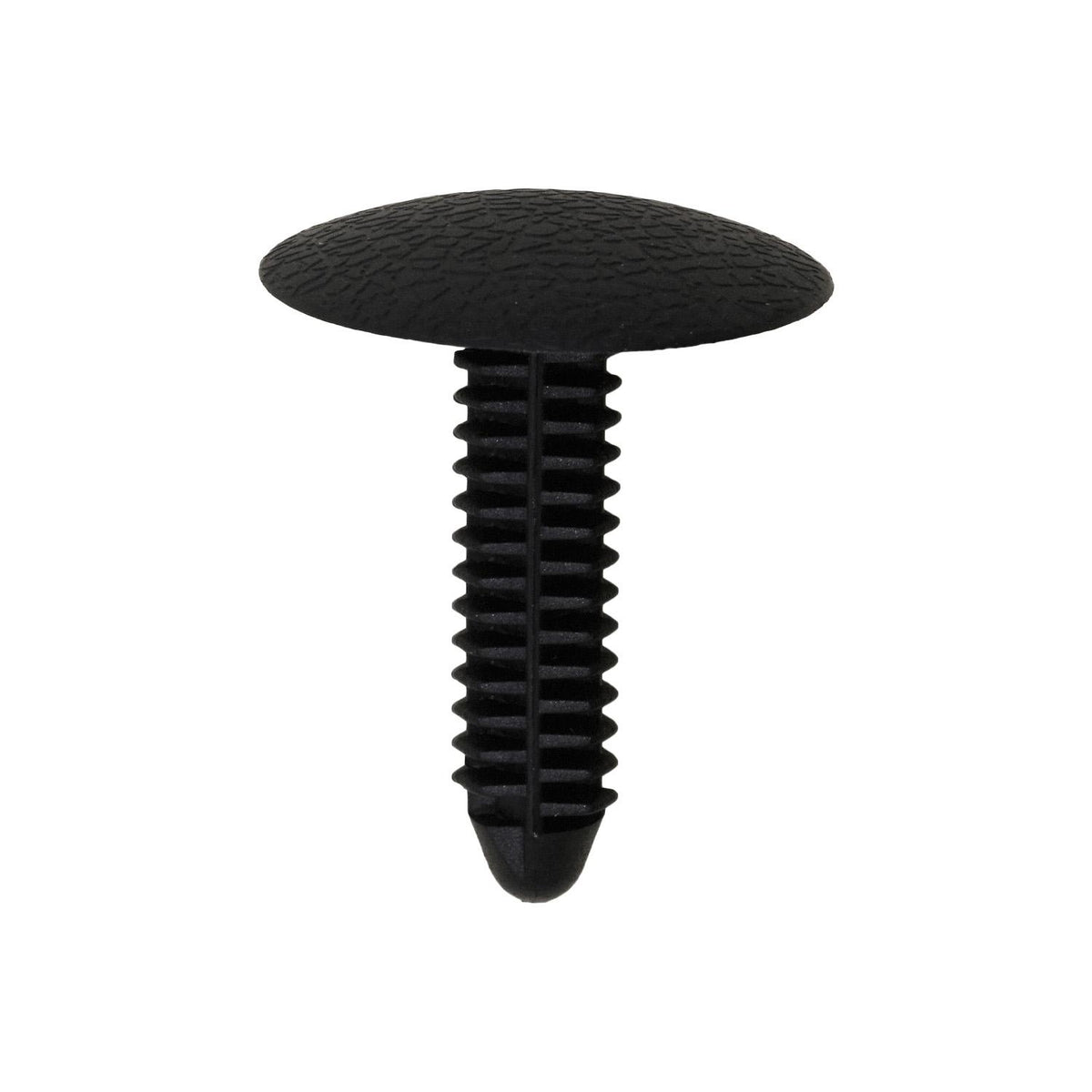 1/4"x5/16"x1-1/8" Black Nylon Single Head Cowl Side Trim Christmas Tree Retainer, 1" Head
