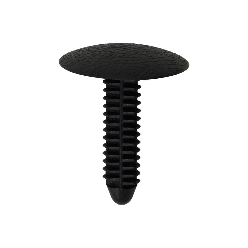 1/4"x5/16"x1-1/8" Black Nylon Single Head Cowl Side Trim Christmas Tree Retainer, 1" Head