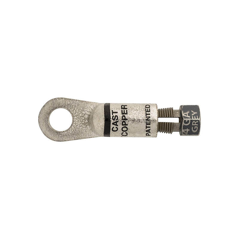 3/8" Gray Cast Copper Compression Lug, 4 Gauge, Tin Plated