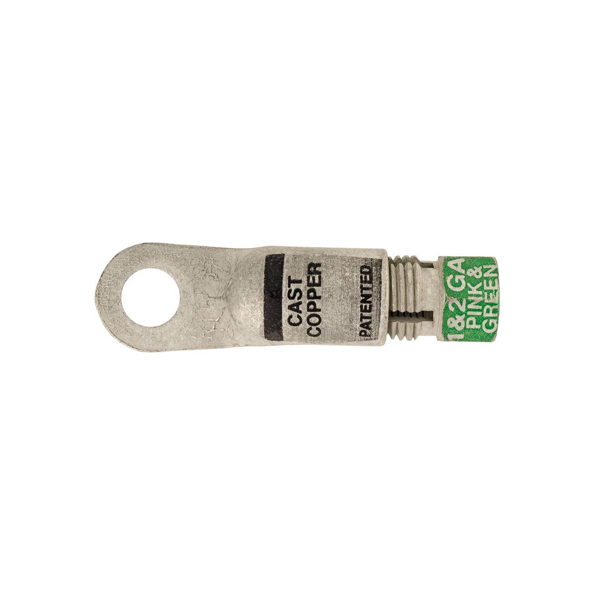 3/8" Green Cast Copper Compression Lug, 1 Ga. or 2 Ga., Tin Plated