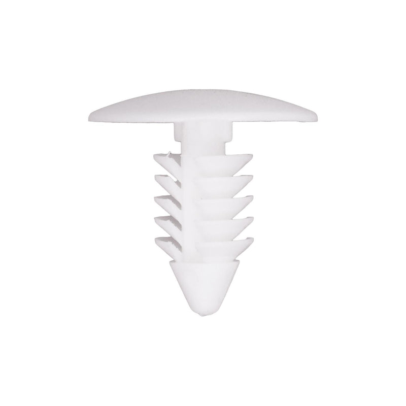 5/16"x5/8" White Nylon Single Head Fender And Bumper Shield Christmas Tree Retainer, 11/16" Head