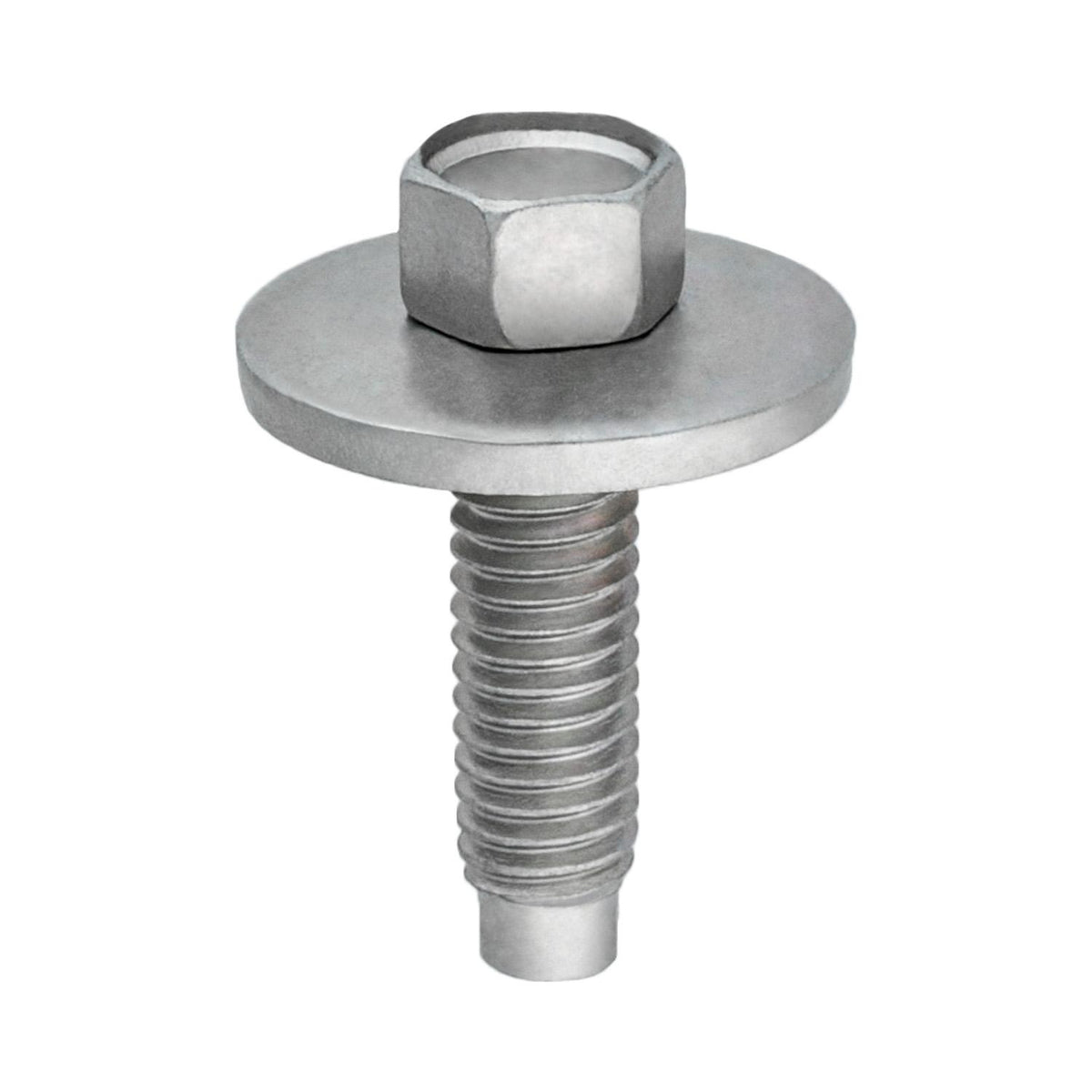 M6-1.0x22.5mm Hex Head SEMS Body Bolt, Dog Point, 19mm Washer, Zinc