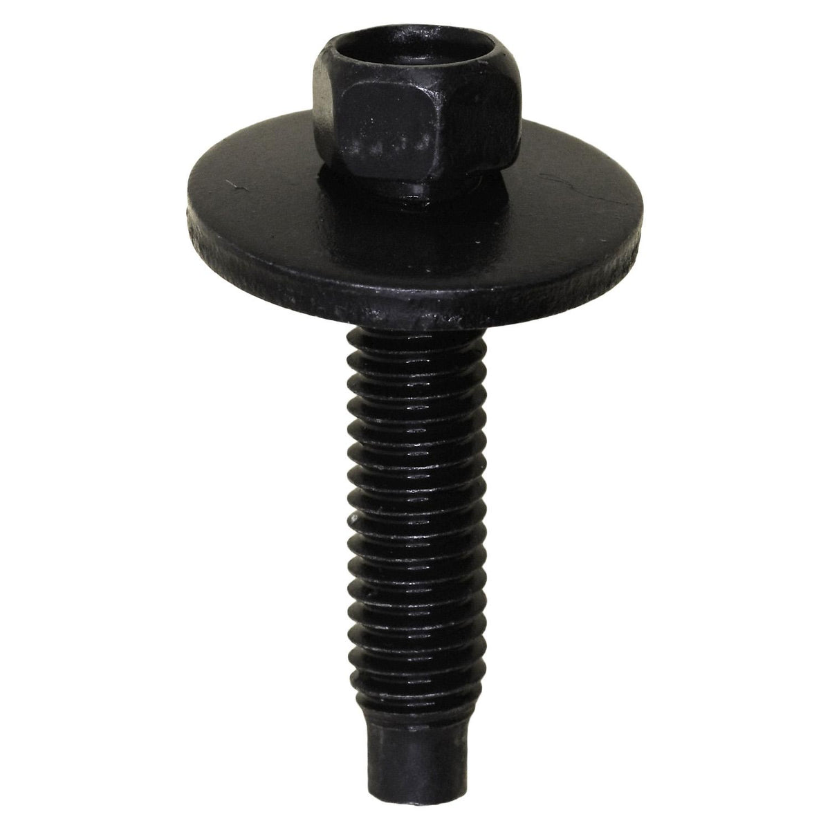 M6-1.0x28mm Hex Head SEMS Body Bolt, Dog Point, 19mm Washer, Chrome