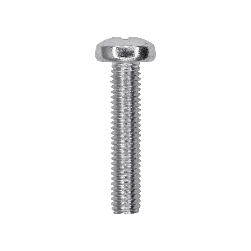 M6-1.0x30mm Phillips Pan Head Metric Machine Screw, Zinc