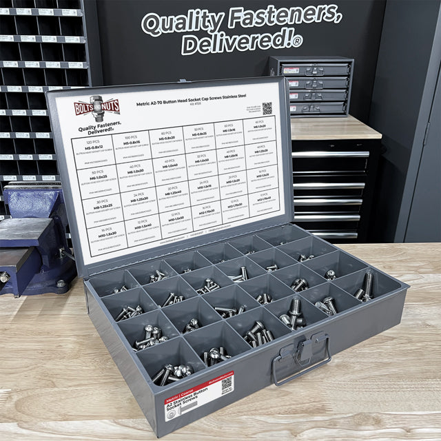 Metric A2-70 Allen Button Head Socket Cap Screws Bolts Stainless Steel Assortment - 905 PCS