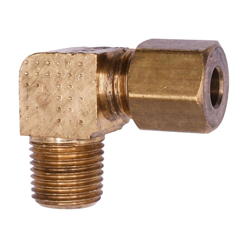 1/8" Brass 90 Degree Male Compression Adapter Threads
