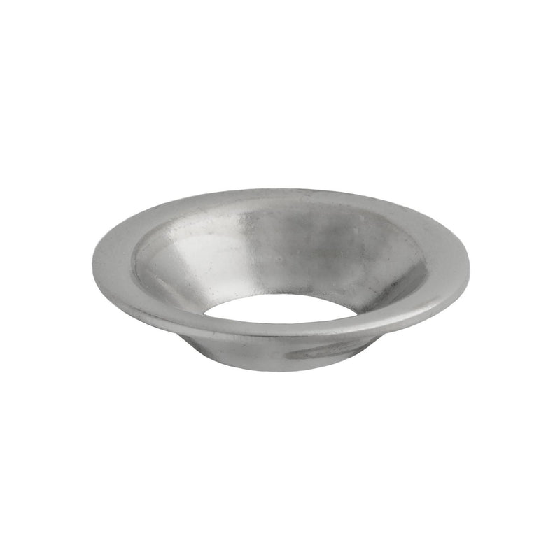 #10 Brass Flush Type Finishing Washer Nickel, 13/64" ID, 15/32" OD