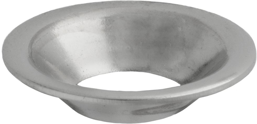 #10 Brass Flush Type Finishing Washer Nickel, 13/64" ID, 15/32" OD