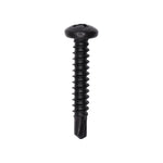 #8x1" Phillips Pan Head Phillip Teks Screw, Type 2 Self-Drilling Tek, Black Oxide