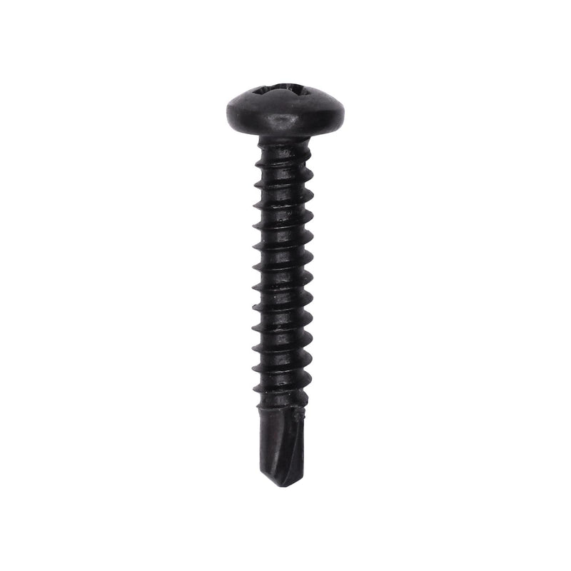 #8x1" Phillips Pan Head Phillip Teks Screw, Type 2 Self-Drilling Tek, Black Oxide