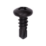 #10x1/2" Phillips Pan Head Phillip Teks Screw, Type 2 Self-Drilling Tek, Black Oxide