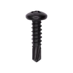 #10x3/4" Phillips Pan Head Phillip Teks Screw, Type 2 Self-Drilling Tek, Black Oxide